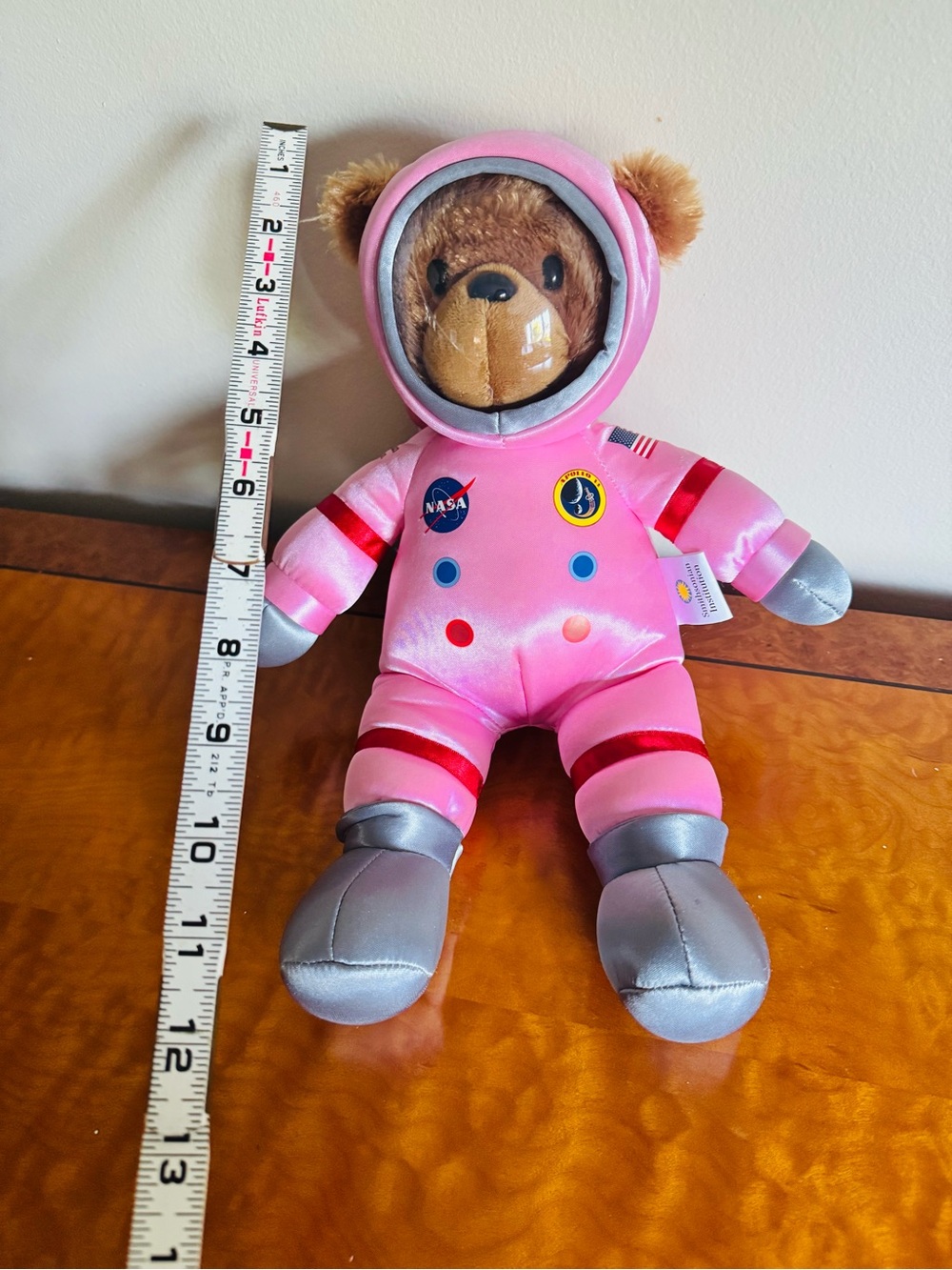 NWOT Pink Astronaut Bear Plush Toy with NASA Patch - Kids Toy - Picture 4 of 4